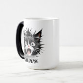 Funny Huh Cat Meme Quotes | Niedlich Cat Coffee Ta Verwandlungstasse (Vorderseite Links)