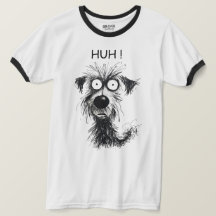Funny HUH! Hunde Sketch Herren-Ringer-T - Shirt