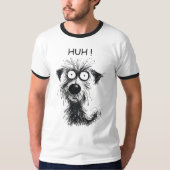 Funny HUH! Hunde Sketch Herren-Ringer-T - Shirt (Vorderseite)