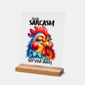 Funny Huhn frischer Sarkasmus Wortart Acrylschild (Winkel)