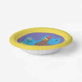 Funny Huhn Party Cartoon Papierteller. Pappteller (Gewinkelt)