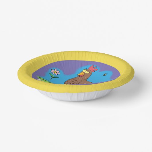 Funny Huhn Party Cartoon Papierteller. Pappteller (Gewinkelt)