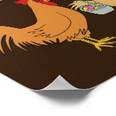 Funny Hühnchen Ostereier Cartoon Brown Poster (Ecke)