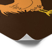Funny Hühnchen Ostereier Cartoon Brown Poster (Ecke)