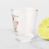 Funny Hühnchen war ein Ostereier Schuppenglas Schnapsglas (Rechts)