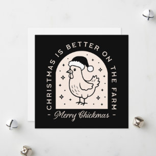 Funny Hühnchen Weihnachtsbauerngebläse schwarz pis Feiertagskarte