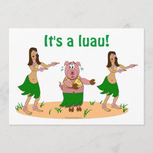 Funny Hula Pig Luau Hawaiianische Party Einladunge Einladung