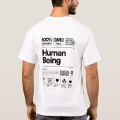 Funny Human Being Label T-Shirt (Rückseite)