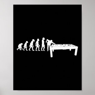 Funny Human Billiards Evolution 8 Ll Pool Cue Stic Poster
