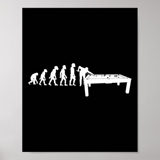 Funny Human Billiards Evolution 8 Ll Pool Cue Stic Poster (Vorne)