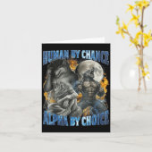 Funny Human By Chance Alpha By Choice Wolf Matchin Karte (Gelbe Blume)