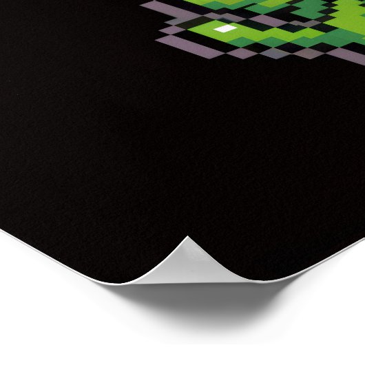 Funny Human Costume Alien Pixel Art Poster (Ecke)