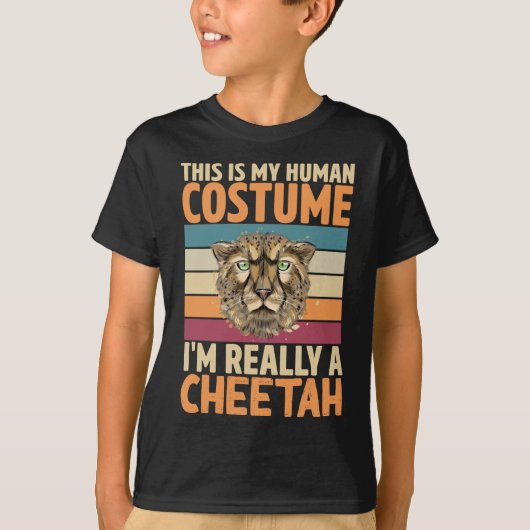 Funny Human Costume Cheetah Lover T-Shirt (Vorderseite)