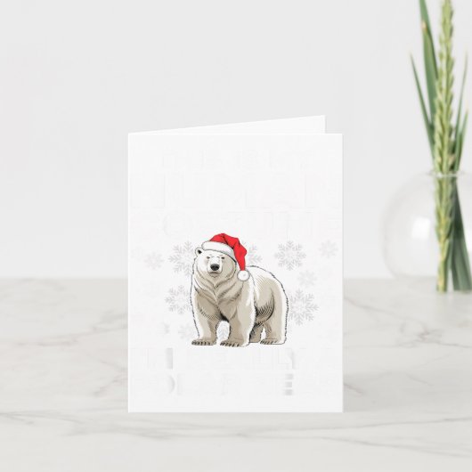 Funny Human Costume Lar Bear Christmas Lights Sant Karte (Vorderseite)