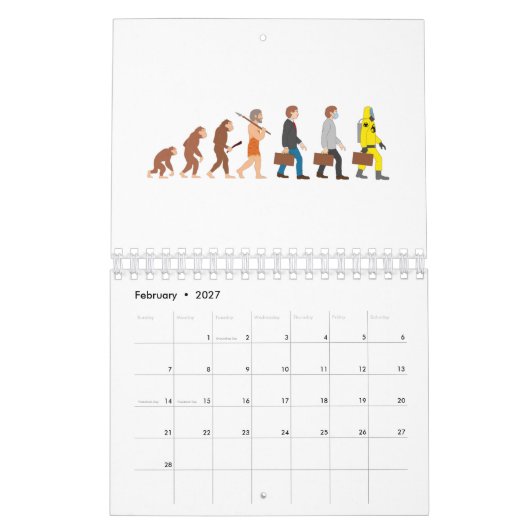 Funny Human Evolution Kalender (Feb 2027)