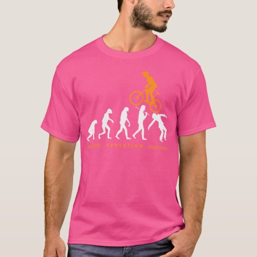 Funny Human Evolution Mountain Bike Bmx Mtb T-Shirt (Vorderseite)