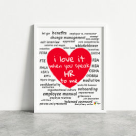 Funny Human Resources Art des Büros Poster