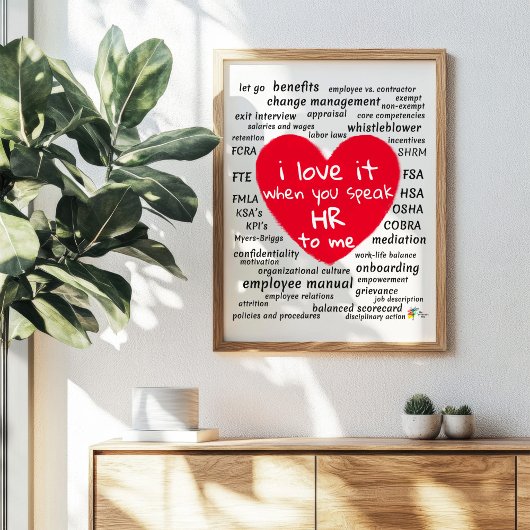 Funny Human Resources Art des Büros Poster