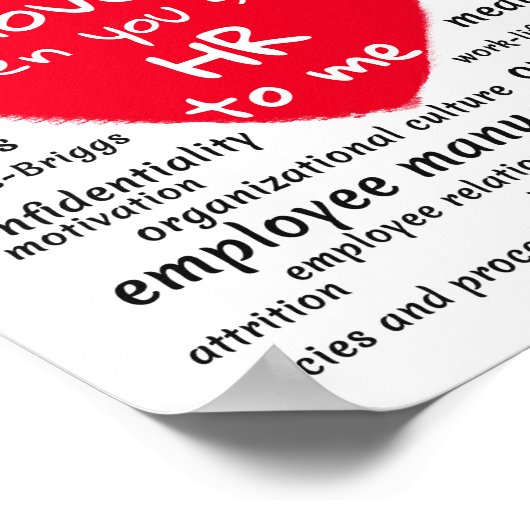 Funny Human Resources Art des Büros Poster (Ecke)