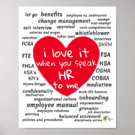 Funny Human Resources Art des Büros Poster