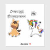 Funny Human Resources HR Einhorn Aufkleber (Blatt)