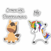 Funny Human Resources HR Einhorn Aufkleber (Vorderseite)