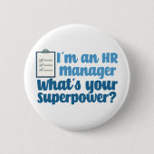 Funny Human Resources Superhero Button (Vorderseite)