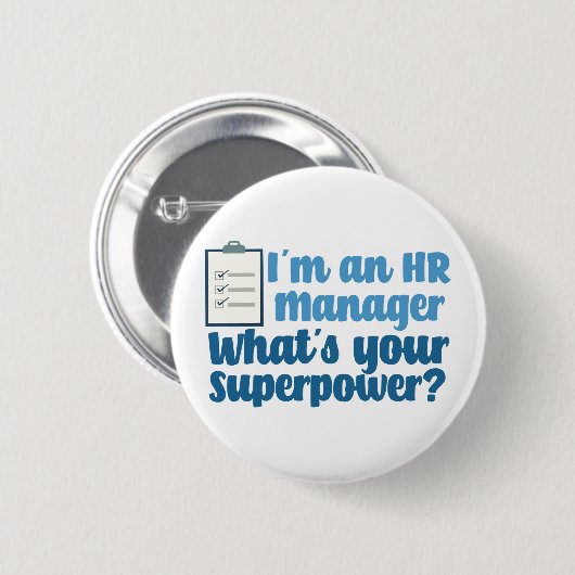 Funny Human Resources Superhero Button (Vorne & Hinten)