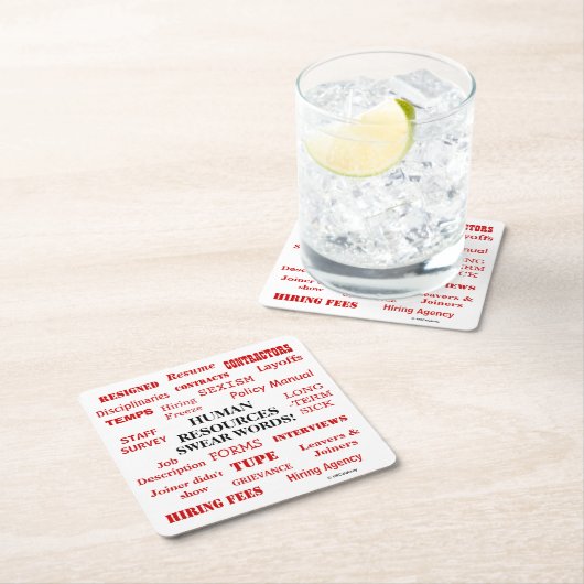 Funny Human Resources Swear Words Geschenk Rechteckiger Pappuntersetzer (Vor Ort)