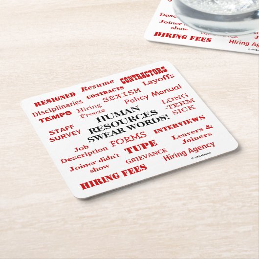 Funny Human Resources Swear Words Geschenk Rechteckiger Pappuntersetzer (angewinkelt)