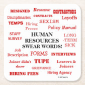Funny Human Resources Swear Words Geschenk Rechteckiger Pappuntersetzer (Vorderseite)