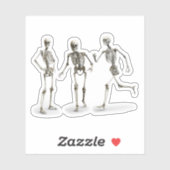 Funny Human Skeleton in Motion Effect Aufkleber (Blatt)