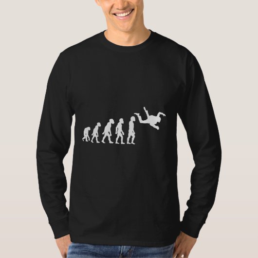 Funny Human Skydiving Evolution Freefall Skydiver T-Shirt (Vorderseite)