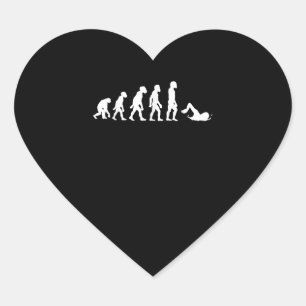 Funny Human Swimming Evolution Schwimmer Schwimmen Herz-Aufkleber