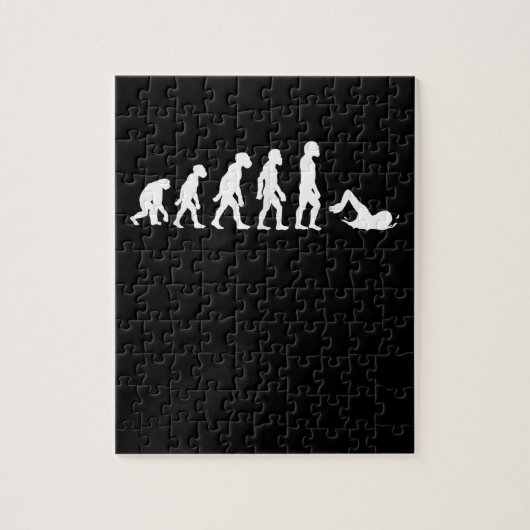 Funny Human Swimming Evolution Schwimmer Schwimmer Puzzle (Vertikal)