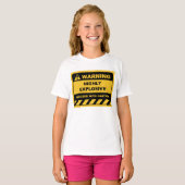 Funny Human Warning Labels HOCH EXPLOSIVE T-Shirt (Vorne ganz)