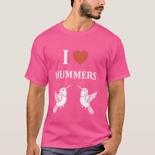 Funny Hummingbird zitiert in Liebe Hummers T-Shirt (Vorderseite)
