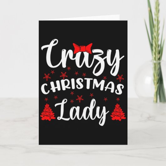 Funny Humor I Crazy Christmas Lady Karte (Vorderseite)