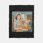 Funny Humor Retro Thanksgiving Family Dysfunction Fleecedecke (Vorderseite)