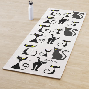Funny Humoristic Cat Pattern Design für Cat Lover Yogamatte
