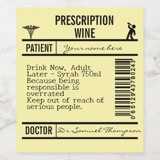 FUNNY Humorous, and Versatile Design for Party Weinetikett (Einzelnes Label)