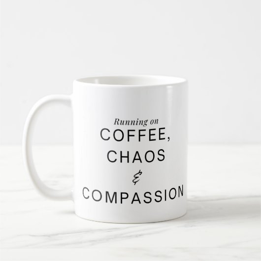 Funny Humorous Nurse Coffee and Compassion  Kaffeetasse (Links)