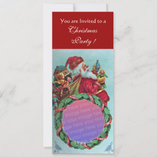 FUNNY, HUMOROUS SANTA CLAUS VINTAGE Fotovorlage Einladung