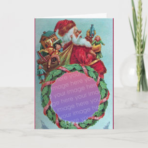 FUNNY, HUMOROUS SANTA CLAUS VINTAGE Fotovorlage Feiertagskarte