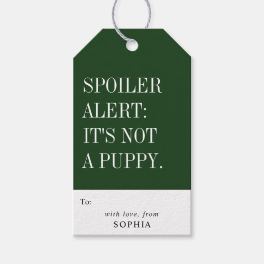 Funny Humorous Spoiler Alert: It's Not A Puppy Geschenkanhänger (Vorderseite)
