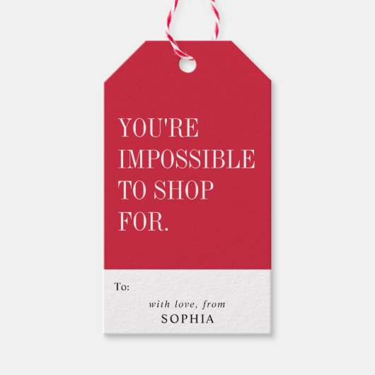 Funny Humorous You're Impossible To Shop For Geschenkanhänger (Vorderseite)