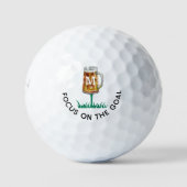 Funny Humour 19. T-Shirt Personalize Monogram Golfball (Vorderseite)