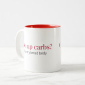 Funny Humour Carb Lover Red Zweifarbige Tasse (Vorderseite Links)