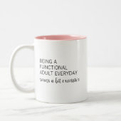 Funny Humour Functional Adult scheint übertrieben Zweifarbige Tasse (Links)