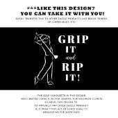 Funny Humour Golf Grip It Rip Mens Black Custom Golfhandtuch